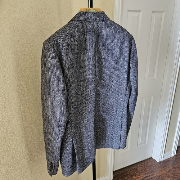Bonobos 100% Wool Grey Herringbone Coat Regular Fit Size 40R - Picture 5 of 15